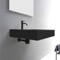 Matte Black Ceramic Wall Mounted or Vessel Sink With Counter Space